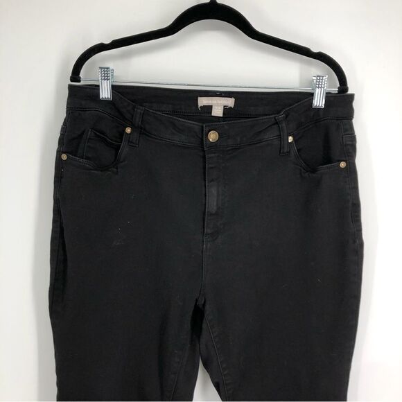 WOMAN WITHIN Straight Leg Stretch Jean Black Size 18W - Picture 5 of 9